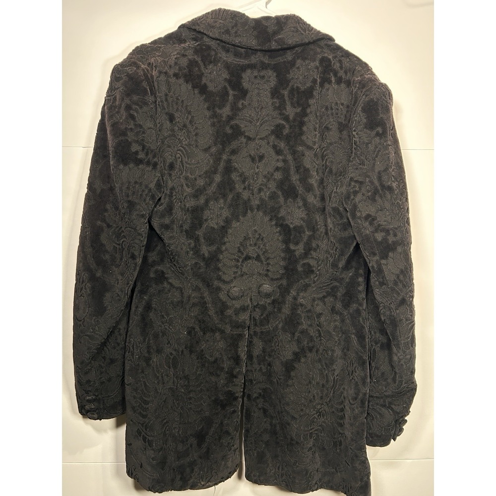 Karen Millen England Black Damask Textured Blazer Jacket Women Size 10 UK Floral